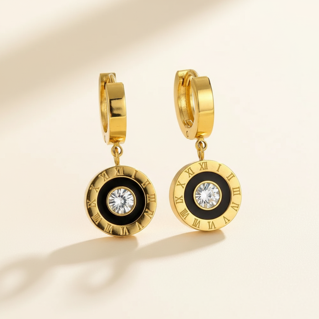 Roman number diamond danglers