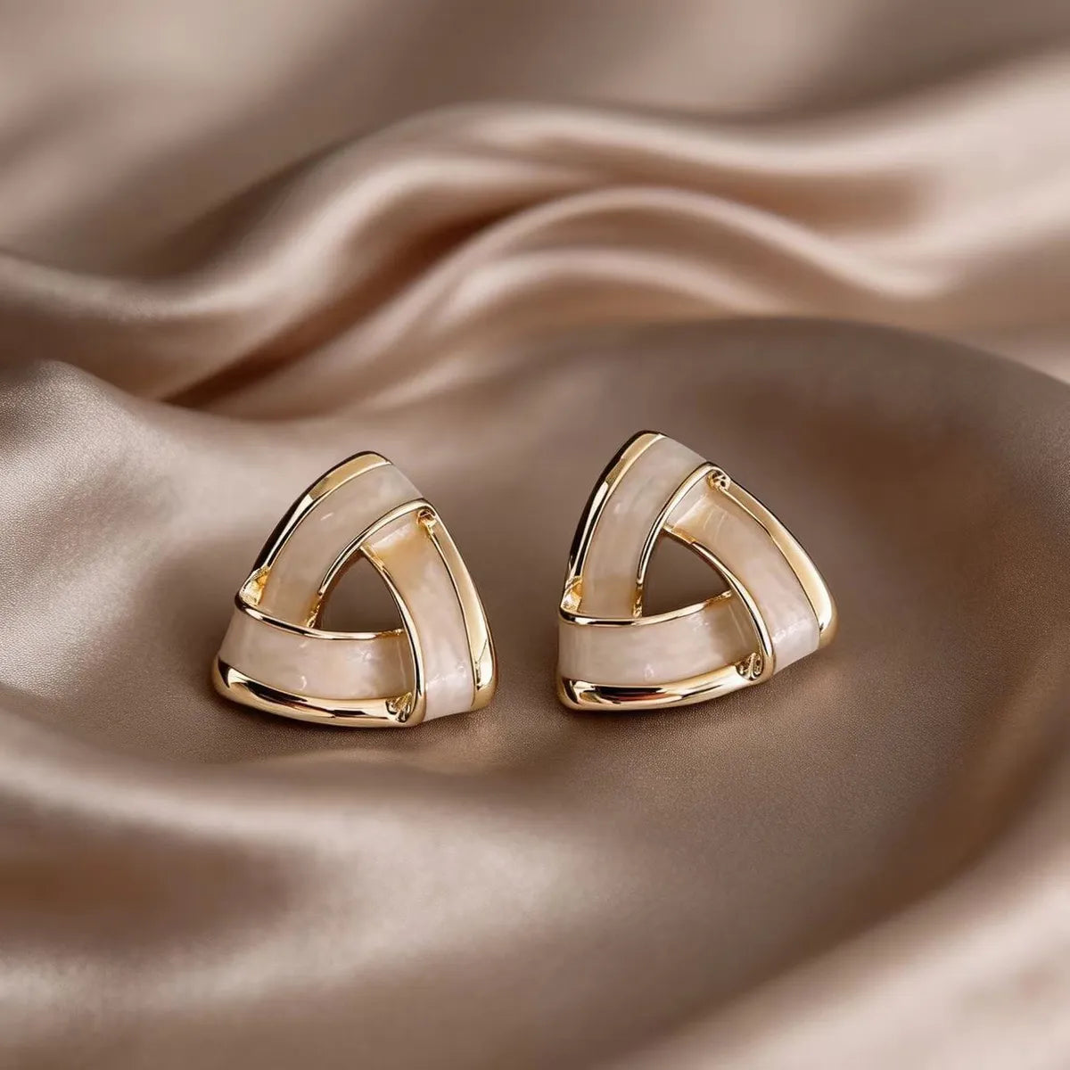 Enamel Triangle Earrings