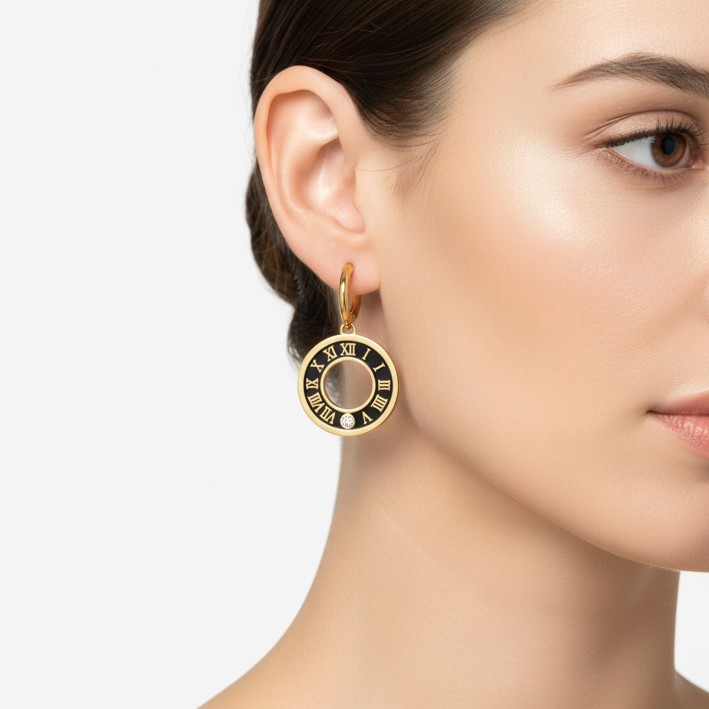 Roman number diamond danglers